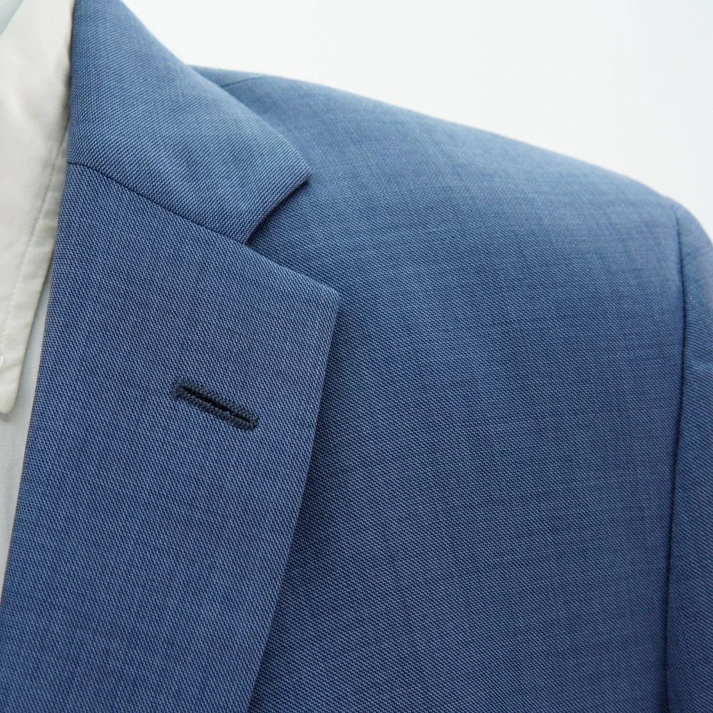 Tom James Executive Collection Bespoke Wool Sharkskin Blazer 42R